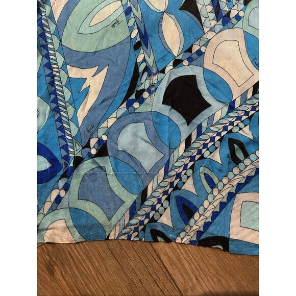 Emilio Pucci Blue and Black Patterned Blouse - Picture 7 of 7